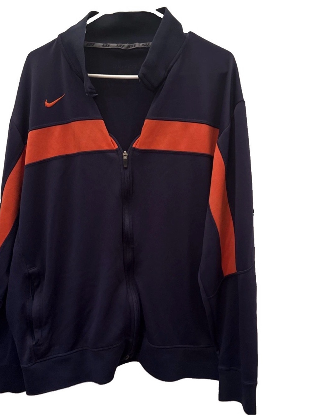 Nike Dry Fit Full Zip Jacket Blue Orange Mens Large Black Blue Orange